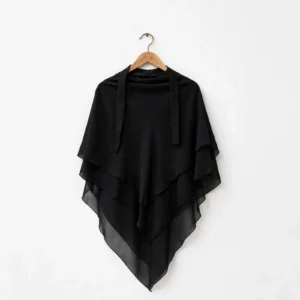 Black 3 Layer Diamond Khimar front view