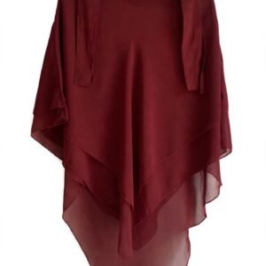 Maroon 3 Layer Diamond Khimar front view