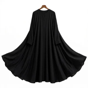 Black umbrella abaya front view 54 56 length